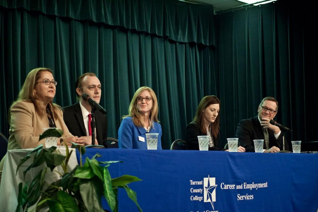 A panel of human resources personnel answers questions and discusses what employers are looking for when making hiring decisions during an Oct. 18 presentation on NE Campus.
Z. Poe Doyle/The Collegian
