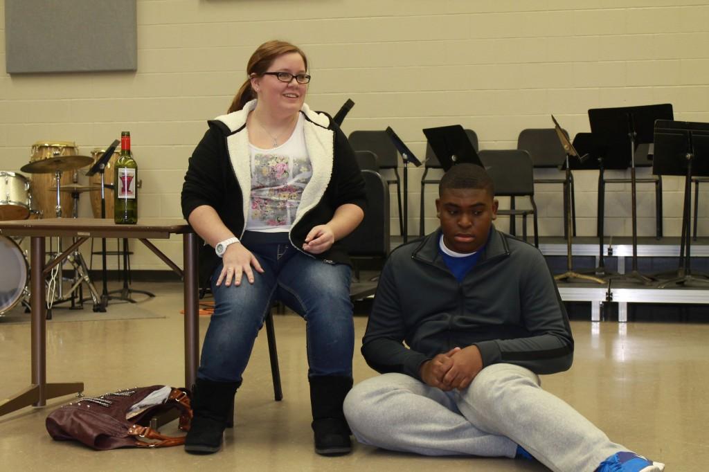 Ashley Ghent, who plays the title character, and Linsley Liburd share a resting moment during rehearsal for the NE Campus opera The Medium, which begins at 7:30 p.m. Jan. 25.
Haylie Jones/The Collegian