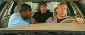 Tracy Morgan, Sean William Scott and Bruce Willis star in Copout, an action movie directed by Kevin Smith with several laughable moments about two New York police officers on a mission to catch a gangster.Photo courtesy Warner Bros. Pictures