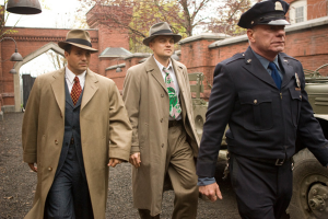 Mark Ruffalo and Leonardo DiCaprio arrive at Shutter Island on an investigation for an escaped inmate. Photo courtesy Paramount Pictures