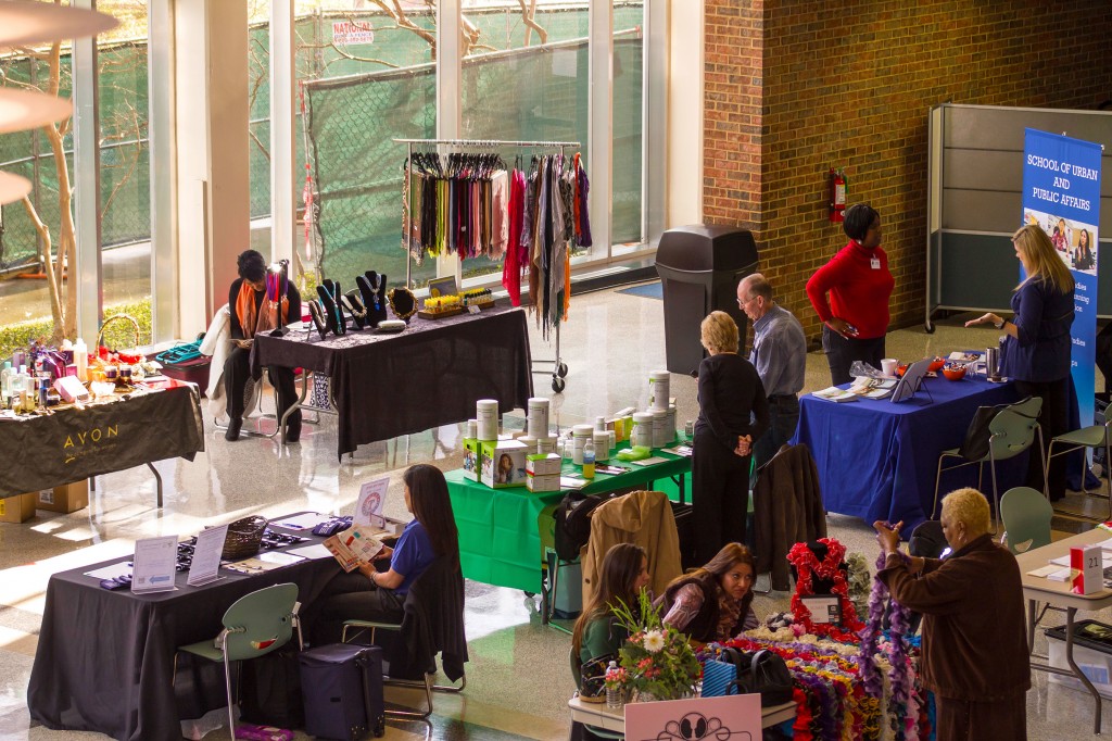 Students and community members check out more than 30 vendors ranging from services to products during Making A Better U, the 12th annual Women’s Symposium March 22 on South Campus.  Photos by Haylie Jones/The Collegian