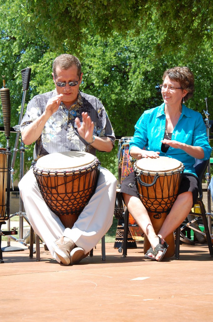 Last year’s International Festival on NE Campus included drum playing and native dances. This year, the festival will have a performance of Brazilian drums by NE music instructor Warren Dewey, shown at left, and his percussion ensemble. Photos by the Collegian file.