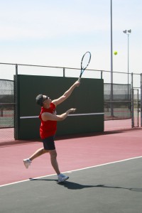 The tennis tournament on NE Campus April 5 produced no winner as players cared more about playing than competing. Photos by Carrie Duke/The Collegian