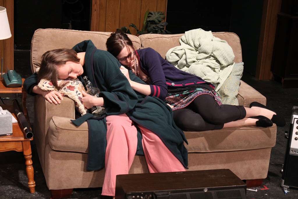 NW students Casey Magin and Makynzie Davis play mother and daughter in the upcoming play Tigers Be Still, which will run April 24-28 in Theatre Northwest.  Photo by Haylie Jones/The Collegian