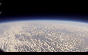 This shot of Earth was taken by a GoPro camera that TR student Jordan Wright launched 124,000 feet into space. The payload was made of a Styrofoam cooler, a parachute, a balloon and some strings.  