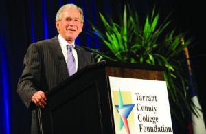 Former President George W. Bush speaks Sept. 7 to help raise funds for TCC Foundation scholarships.  Photo by Deedra Parrish/Special to The Collegian