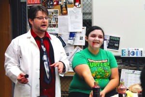 Lukach shares tips on makeup and where to buy special effects supplies.  Photo by Haylie Jones/The Collegian