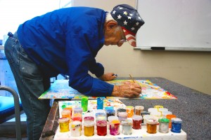 NW student Peter Belpusi celebrated his 96th birthday over the summer and was given the opportunity to show his work in a solo art exhibition.  Photo by Taurence Williams /The Collegian