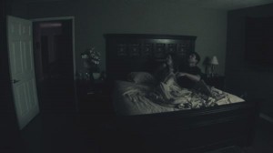 Katie Featherson and Micah Sloat experience frightening disturbances after moving into a new home in Paranormal Activity, Oren Peli’s first feature film.  Photo courtesy Paramount Pictures