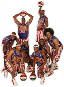 The Harlem Globetrotters have entertained millions of basketball fans with their comedic court hijinks and ball passing.  Photo courtesy Harlem Globetrotters