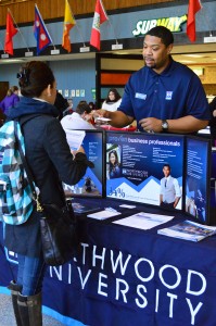 Crystal Chinea/The Collegian  South students receive information from various colleges including Northwood University during the South Campus College Transfer Fair Jan. 29. 