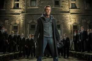 Photo courtesy Lionsgate  Aaron Eckhart stars as Frankenstein’s monster in I, Frankenstein, which focuses on an underground war between gargoyles and demons. The movie is based on the graphic novel by Kevin Grevioux. 