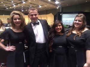 Photo courtesy Karen Parsons   NE Campus music students Hope Myers, Aaron Kellner, Vanessa Hatcher and Sarah Collier sang in the concluding concert at the Texas Music Educators Association Conference in San Antonio in the Texas Two-Year College All-State Choir. They auditioned for the choir in October.