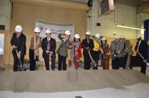 Georgia Phillips/The Collegian  TCC officials joined Fort Worth Mayor Betsy Price on South Campus March 3 to break ground on the new Energy Technology Center, scheduled to be completed in Fall 2015. 