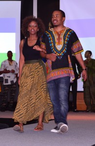 SE students model traditional African clothing in a fashion show during the event. 