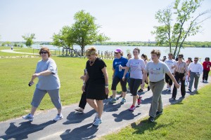 Photos by Jason Floyd/The Collegian  Fort Worth Mayor Betsy Price walks a mile around Marine Creek Lake with students and faculty during the Mile with the Mayor event April 22 on NW Campus. 