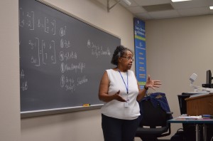 Brenda Medici/The Collegian  SE Campus mathematics assistant professor Sharon Holmes said many new students cannot pass the TSI Assessment in math even after taking four years of math in high school, including Algebra II. 