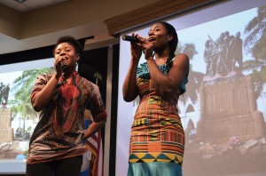 Photos by Brenda Medici/The Collegian  Adjoa Boateng and Elizabeth Sings perform Our Song during Africa Unleashed, a showcase sponsored by the African Culture Club on SE Campus April 3. The event included drum performances, dance contests, fashion shows and art displays to bring awareness to African culture. 