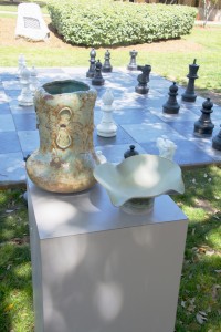 Ceramics created by students and faculty are put on display for NE students.
