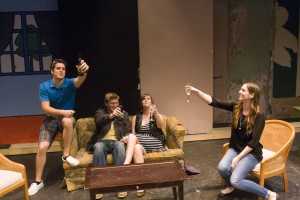 Carlos Rosales/The Collegian  NW students rehearse a scene from The Shape of Things, a play about college students dealing with current issues of beauty and relationships.