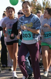 NE student Shu Wou participates the 5K run in the NE Turkey Trot. She was one of 158 students to participate and donate food.  Photo by Jennifer Covington/The Collegian