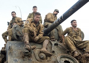 Wardaddy (Brad Pitt) sits atop “Fury” with his team of veterans. Photo courtesy Columbia Pictures