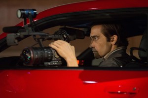 Lou Bloom (Jake Gyllenhaal) takes on the job as freelance cameraman for a local news broadcast in the recent No. 1 box office-hit Nightcrawler. Photo courtesy Open Road Films