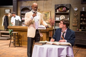 Matthew Dingler (right) portrays a white man in the 1950s who is friends with two African-American men who work in his tea room in a time of racism and hatred in the South play Master Harold ... and The Boys 7:30 p.m. Nov. 13-15. Eric Rebosio/The Collegian
