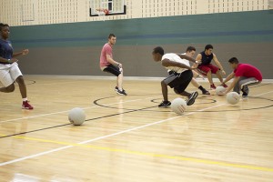 Get Money Team beat the Gym Class Heroes to the prize at the opening game of SE Campus’ dodgeball tournament. Photo by Bogdan Sierra Miranda/The Collegian