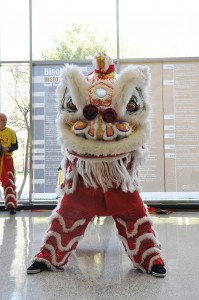 A member of the J.K Wong Academy dance team performs as a dragon during the South Year of the Sheep celebration. Photo courtesy Alex Roper
