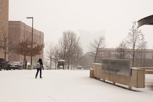 TR Campus turns into a winter wonderland as the snow picked up around 9 a.m. Feb. 27.