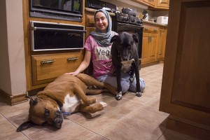 SE instructional associate Niloofar Asgharian believes that veganism and Islam go hand in hand. She advocates for animal rights and considers animals worthy of consideration, just like humans. Photo by Katelyn Townsend/The Collegian