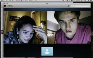 Blair and Mitch attempt surviving their Skype call. All of Unfriended is shown through Blair’s computer screen. Photo courtesy Universal Studios 