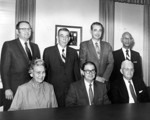 Original board members (top) Delbert Adams, Edward R. Hudson Sr., J. Ardis Bell, the Rev. L.L. Haynes, (bottom) May Owen, Jenkins Garrett and John Finn. 