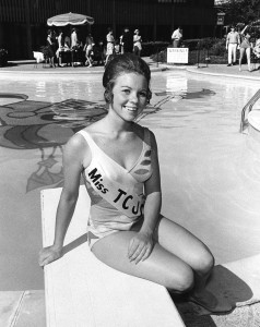 South student Carol McKelvey poses in her bathing suit after winning the title of Miss TCJC in 1971, the last pageant TCJC held.