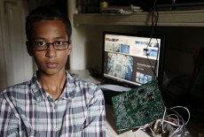 Irving MacArthur High School student Ahmed Mohamed, 14, poses for a photo at his home in Irving, Texas, on Tuesday, Sept. 15, 2015. Mohamed was arrested and interrogated by Irving Police officers on Monday after bringing a homemade clock to school. (Vernon Bryant/Dallas Morning News/TNS)
