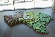 South architecture students build a sculpture of Texas with canned food, which can be seen at the Texas State Fair.Katelyn Townsend/The Collegian