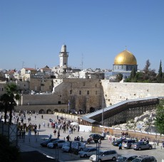The Western Wall, with the Dome of the Rock behind it, in Jerusalem, May 27, 2009. The Dome of the Rock was built around the rock on which Abraham bound his son Isaac to be sacrificed before God intervened. (Linda D. Epstein/MCT)
