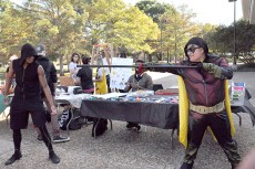 Two members of the Anime Club on South Campus spar in costume during the campus Fall Fest Oct. 29. Students could see what clubs are available on campus as well as show off their costumes.Photo courtesy Carlos Avalos Martinez
