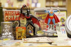 The SE library displays comic memorabilia from classic heroes like Superman to scary stories by the Crypt Keeper. Anthony White/The Collegian