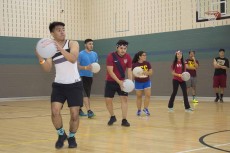 Participant Anthony Manzano leads Team Gas into battle Feb. 12. The championship game was part of SE Campus’ intramural dodgeball tournament.Bogdan Sierra Miranda/The Collegian