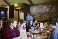 NE students gather around a table at a local restaurant to practice their Spanish, meet fellow classmates and eat Mexican food.Bogdan Sierra Miranda/The Collegian