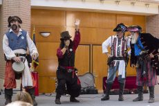 The Bilge Pumps bring back some classic dance moves during their performance on Monday on SE Campus. Talk Like a Pirate Day called for costumes, students’ best pirate accents and mischievous fun.Photos by Kaylee Jensen/The Collegian