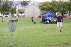 A NW participant lines up his shot at the annual 2015 disc golf tournament. The campus will host this year’s tournament Oct. 22. Registration is open until the day of the event. Collegian file photo
