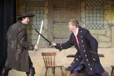 Cast members William Bull and drama instructor Michael Mayes rehearse a sword fight for the NW play Treasure Island, which runs Oct. 12-16. Performances start at 7:30 p.m. with a 2 p.m. show on Oct. 16. Photos by Peter Matthews/The Collegian