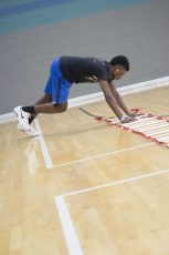 SE student Fred Smith works on the agility ladder during the Toro Fitness Challenge Oct. 7. Katelyn Townsend/The Collegian