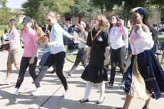 Dance club students and passers-by dance while a DJ plays Michael Jackson’s “Thriller” and other Halloween-themed tunes at the NE Campus Fall Fest Oct. 26. Katelyn Townsend/The Collegian