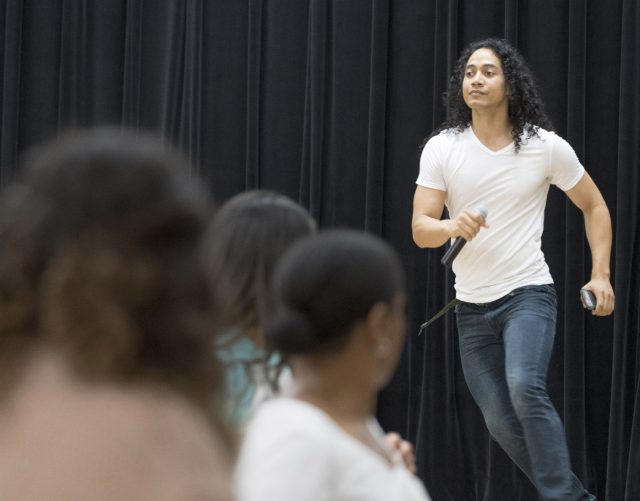 NE Campus kicked off Hispanic Heritage Month when Dallas-based choreographer Ernesto Plazola taught Cuban salsa dancing to staff and students Sept. 18.