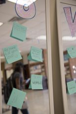 South Campus began Suicide Prevention Awareness Week with “Self-Reflections.” Students were invited to share memories about people who have committed suicide or write about struggles they’ve dealt with on mirrors.