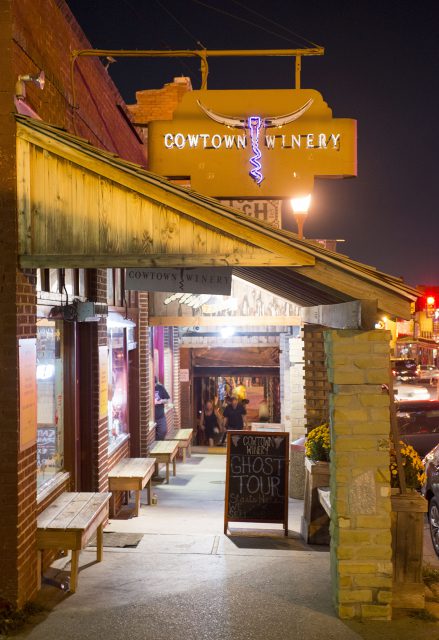 Cowtown Winery is where the ghost tours of the Stockyards originate. However, the wine isn’t the only spirit inside.